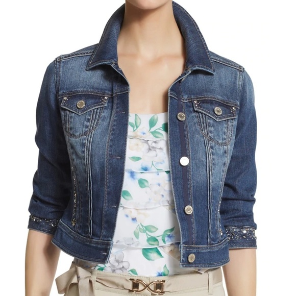 White House Black Market Jackets & Blazers - WHBM Bling Embellished Jean Jacket